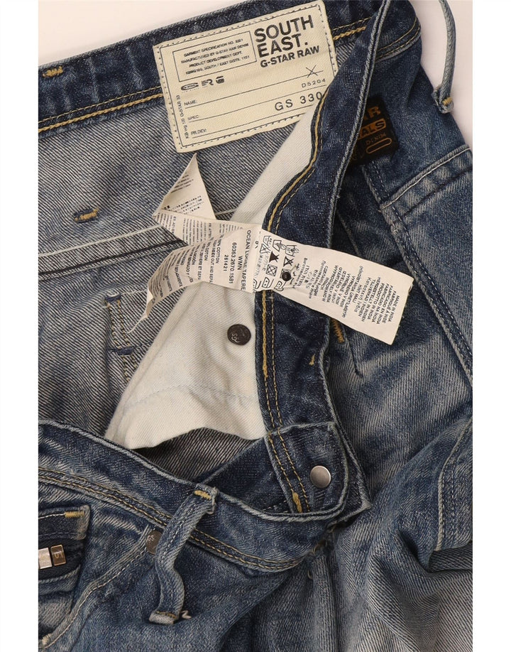 Blugi slim pentru bărbați G-Star Distressed W29 L32 Bumbac albastru