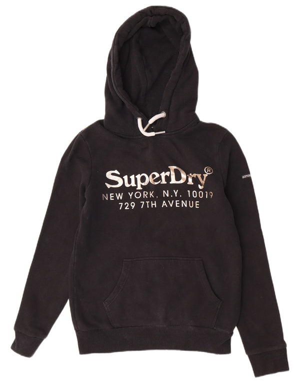 Pulover Superdry pentru damă, cu grafică, UK 8, bumbac negru