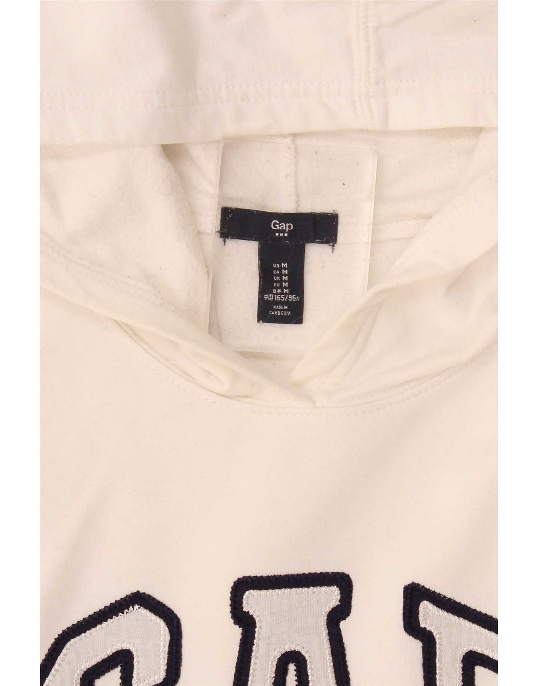 Pulover cu glugă cu grafic Gap pentru femei UK 14 Medium White