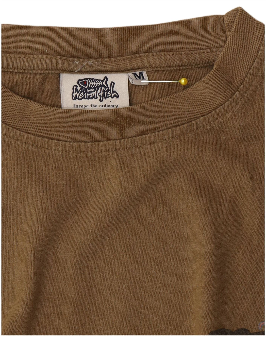 Tricou grafic pentru bărbați Weird Fish Top Mediu Kaki