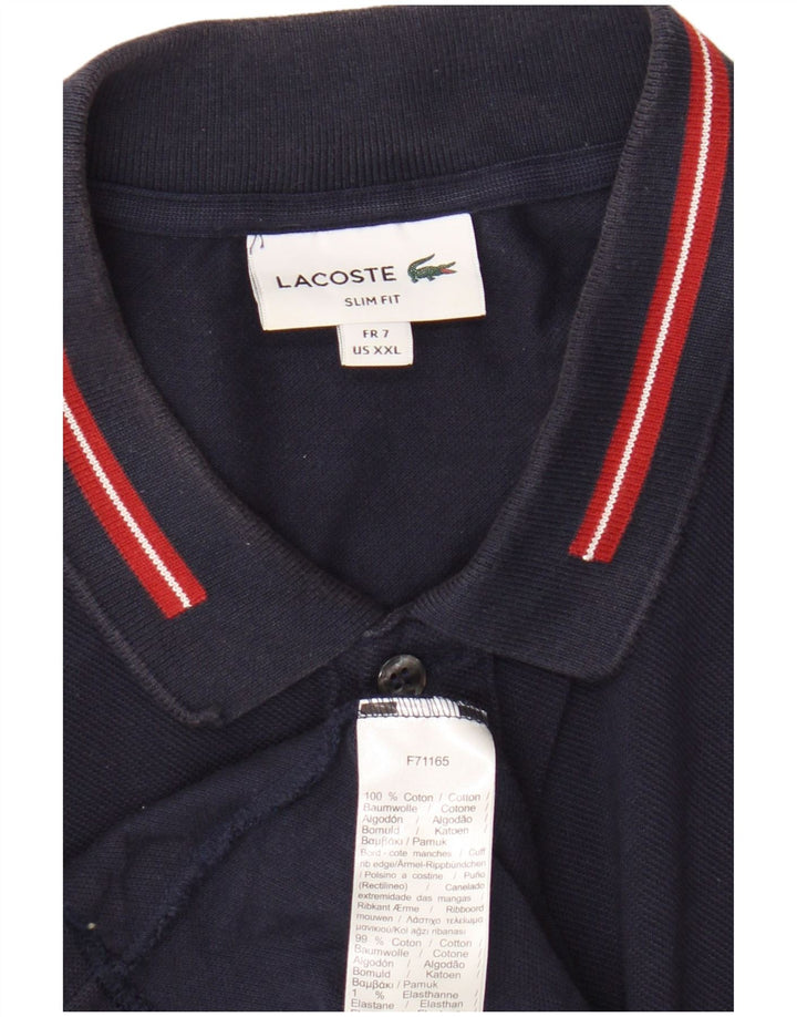 Tricou polo pentru bărbați Lacoste Mărimea 7 2XL Bumbac bleumarin