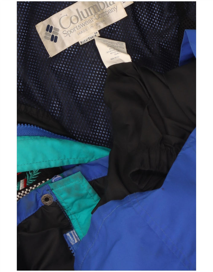 Jachetă de schi supradimensionată cu glugă Columbia pentru bărbați UK 38 Medium Blue Colorblock