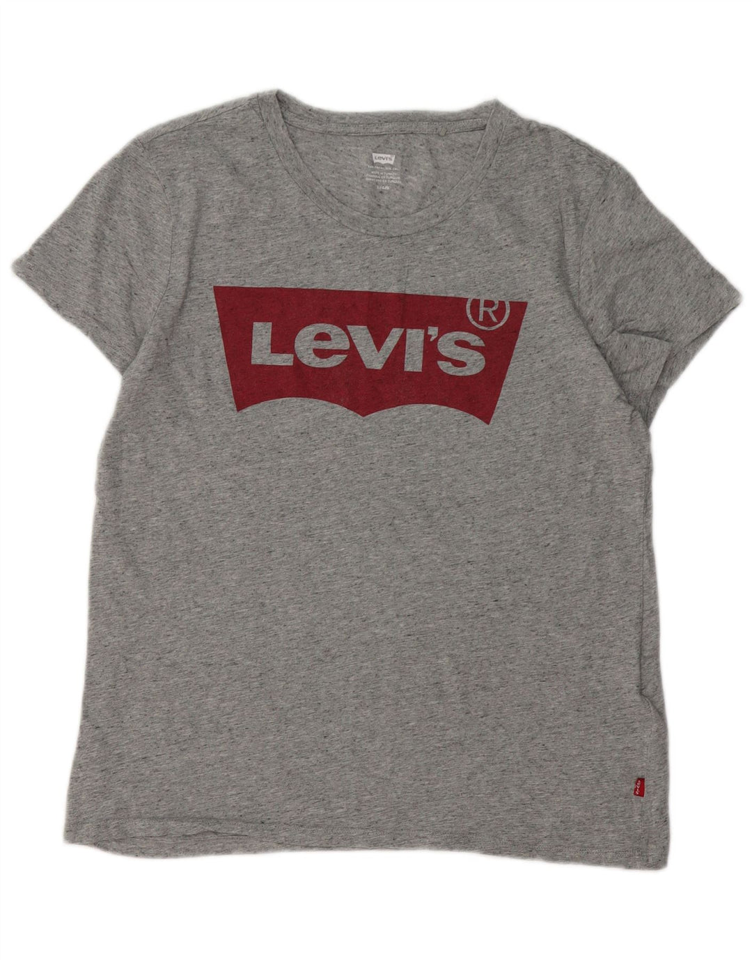 Tricou cu grafic Levi's pentru femei Top UK 14 mare, gri, bumbac cu pete