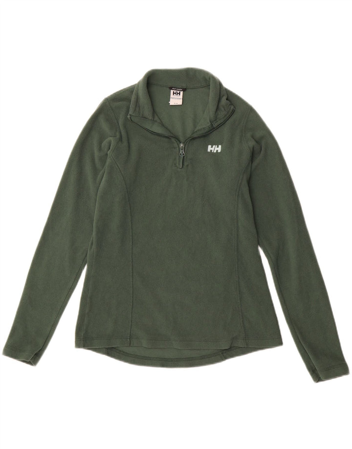 HELLY HANSEN Womens Zip Neck Fleece Jumper UK 10 Small Green Polyester Vintage Helly Hansen and Second-Hand Helly Hansen from Messina Hembry 