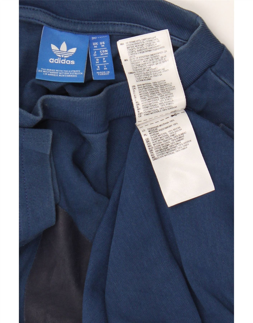 Tricou grafic pentru bărbați Adidas Top mediu din bumbac bleumarin
