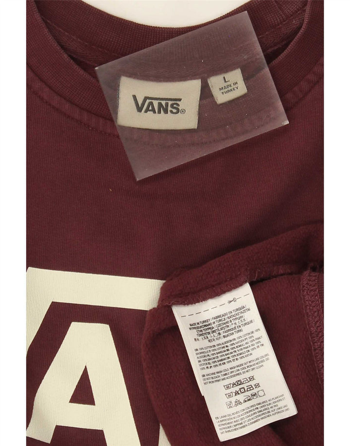 Hanorac grafic pentru bărbați Vans Pulover mare din bumbac burgundă