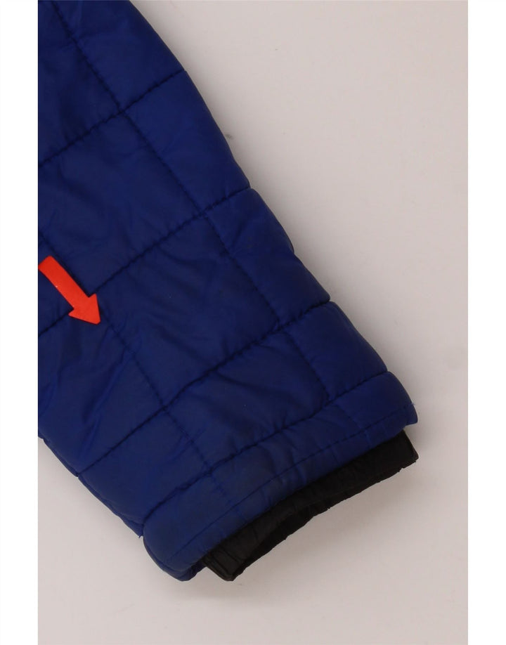 Jachetă căptușită cu glugă Superdry pentru femei UK 10 Small Blue Nylon