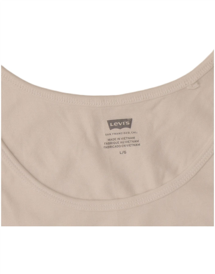 Levi's Crop Graphic Vest Top pentru femei UK 14 Large White Colorblock