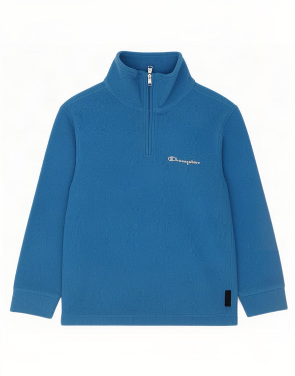 Pulover fleece pentru băieți Champion, cu fermoar, 7-8 ani, poliester albastru mic