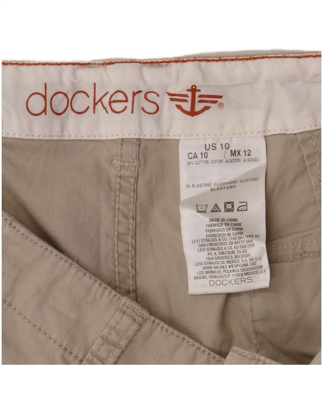 Pantaloni scurti chino DOCKERS pentru femei US 10 Large W32 Beige Bumbac