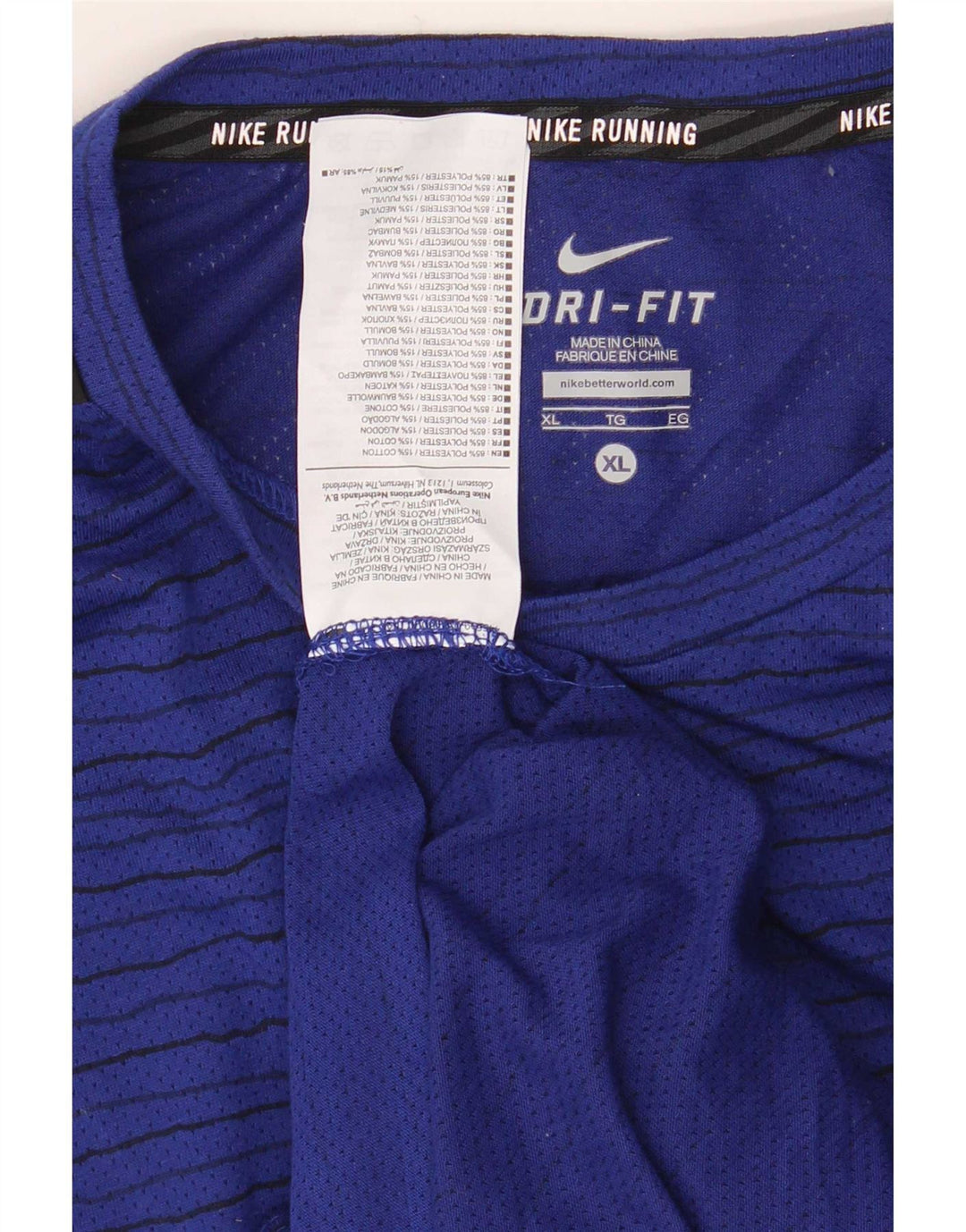 Tricou pentru bărbați Nike Dri Fit Top XL Bleumarin Poliester cu dungi