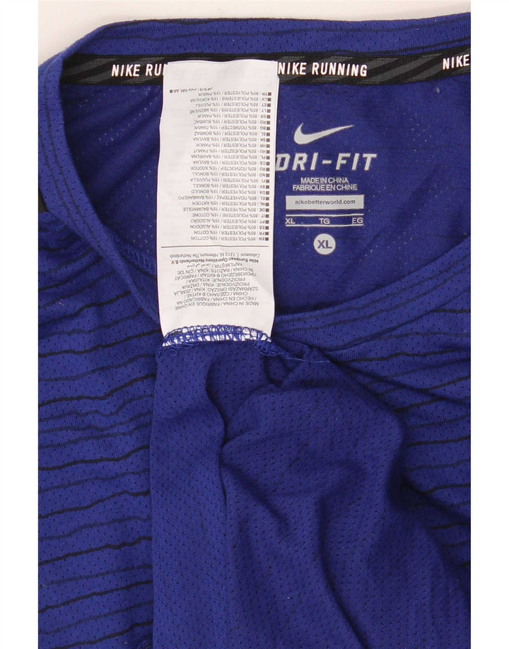 Tricou pentru bărbați Nike Dri Fit Top XL Bleumarin Poliester cu dungi