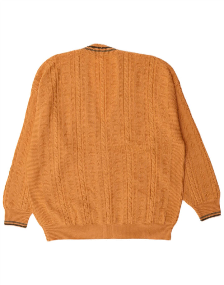 IL GRANCHIO Pulover cardigan pentru bărbați, galben mare, lână virgină Clasic