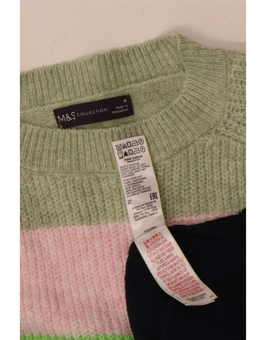 Pulover pentru femei Marks & Spencer cu decolteu cu barca UK 14 Medium Multicolor