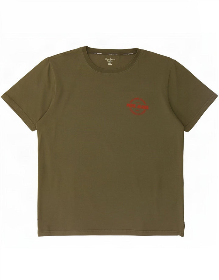 PEPE Jeans Tricou obișnuit pentru bărbați Top mare din bumbac kaki