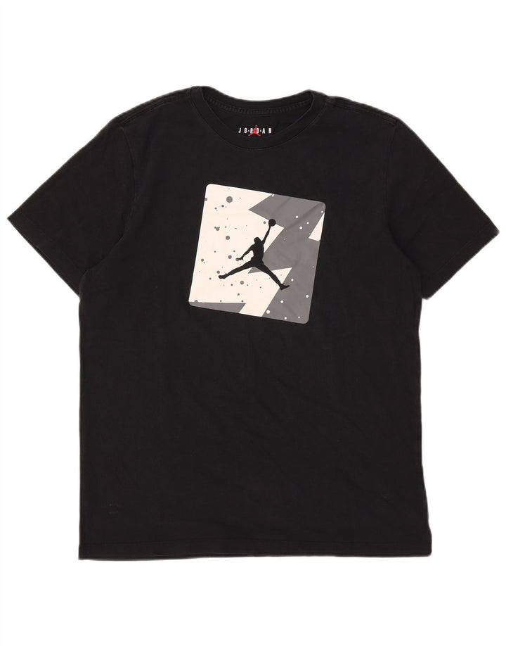 Tricou grafic Jordan pentru bărbați Top mare din bumbac negru