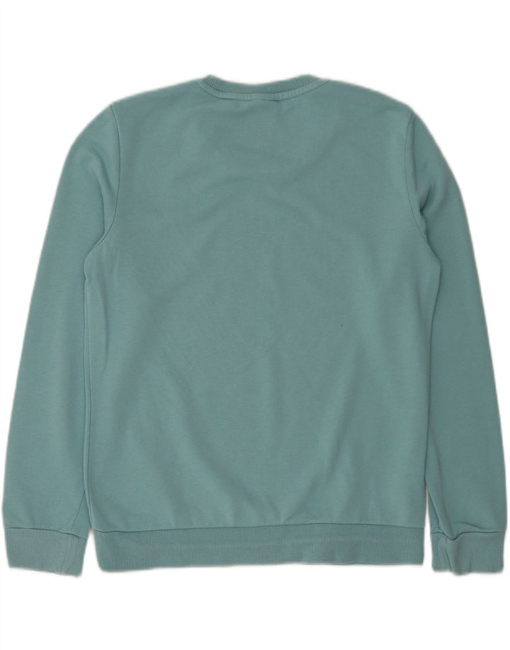 Pulover de hanorac grafic Adidas pentru femei UK 12/14 Bumbac albastru mediu