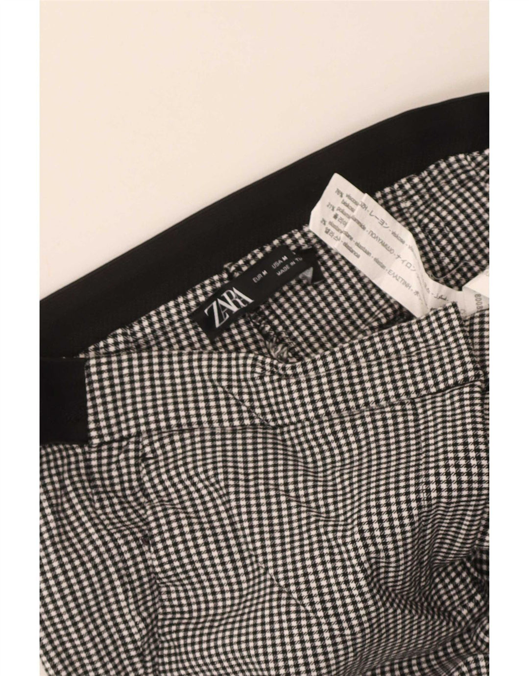 Pantaloni tăiați pentru femei Zara, slim, L28 L25, negru, viscoză