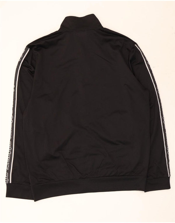 Kappa Mens Graphic Tracksuit Top Jacket XL Black Polyester