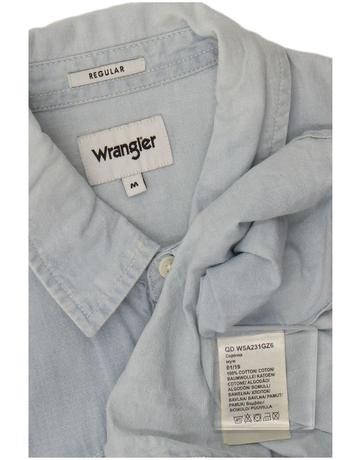 Cămașă obișnuită pentru bărbați Wrangler, bumbac albastru mediu