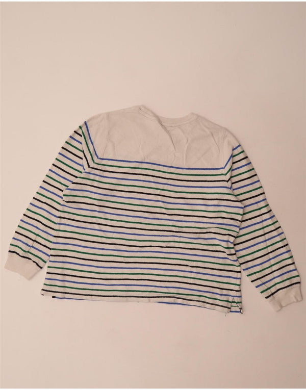 Top pentru femei Marks & Spencer cu mânecă lungă UK 18 XL, bumbac cu dungi albe