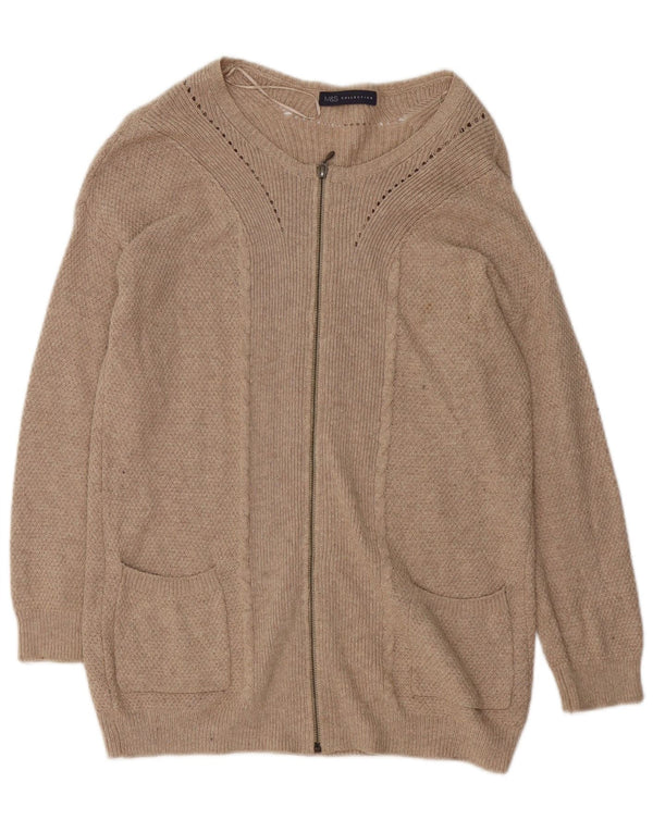 Pulover cardigan cu paragate supradimensionat pentru femei Marks & Spencer UK 8 Mic Bej