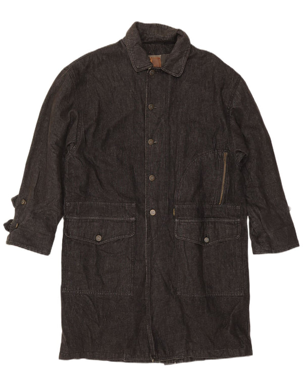Palton Trussardi pentru bărbați din denim UK 40 mare bumbac bleumarin