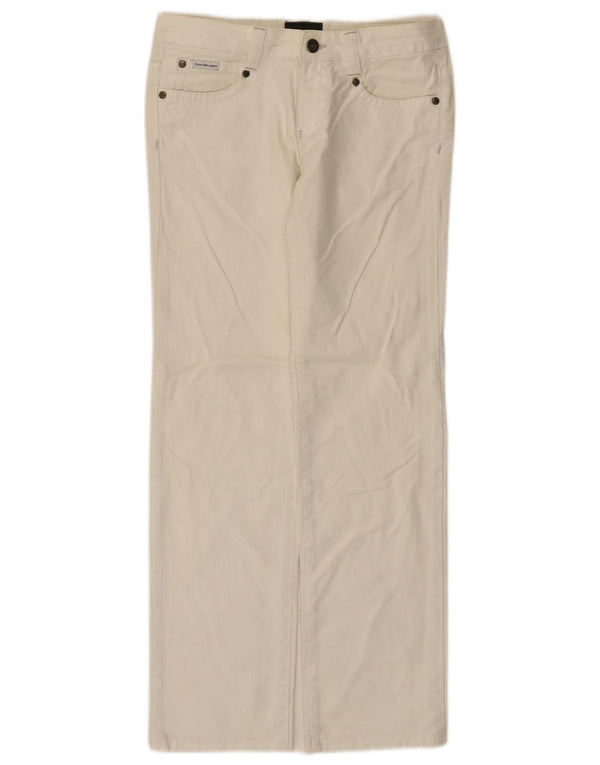 Pantaloni casual drepti Calvin Klein pentru femei W27 L29 bumbac alb