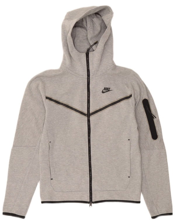 Hanorac supradimensionat cu fermoar Nike pentru femei UK 6 XS bumbac gri
