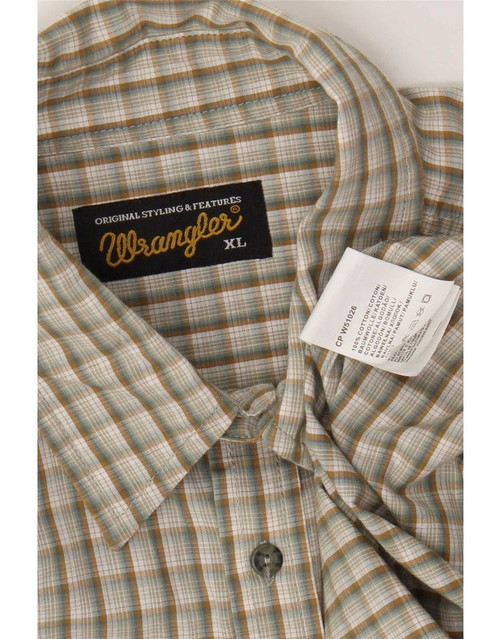 Cămașă pentru bărbați Wrangler XL, bej, bumbac cu carouri