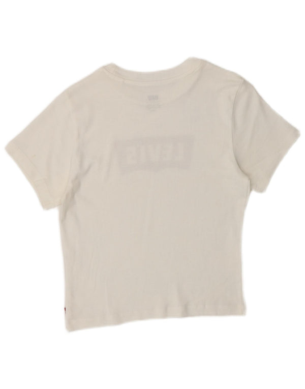 Tricou cu grafic crop Levi's pentru femei Top UK 8 Small White
