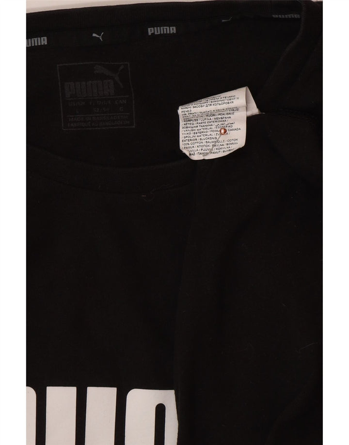 Tricou grafic PUMA pentru bărbați Top mare din bumbac negru