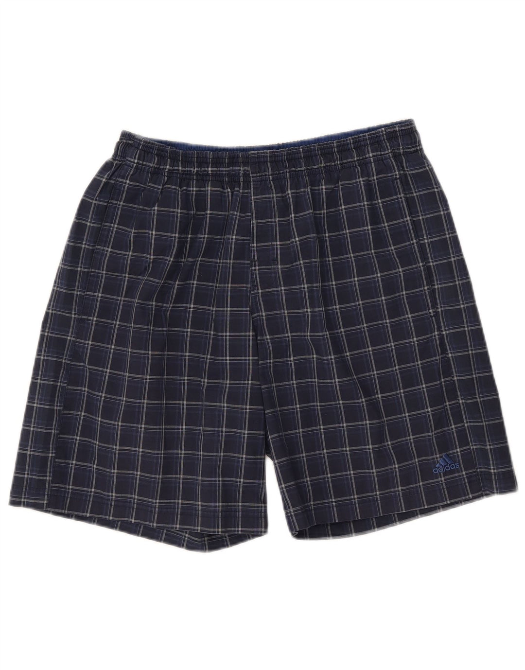 Pantaloni scurți de înot Adidas pentru bărbați, poliester cu carouri mari, albastre