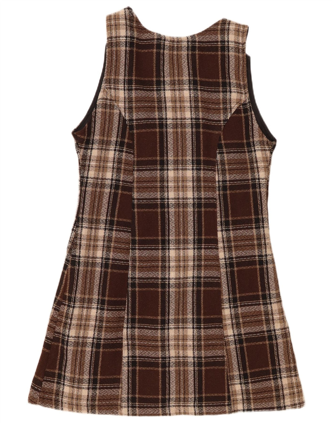 Rochie A-Line Fără Mâneci Vintage pentru Femei IT 44 Maro Mediu Check