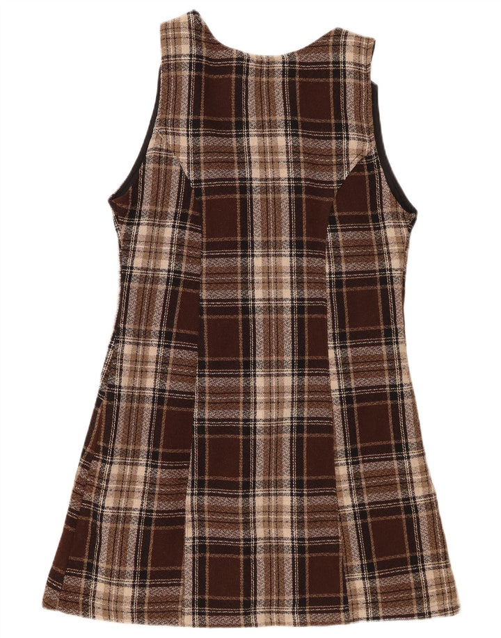Rochie A-Line Fără Mâneci Vintage pentru Femei IT 44 Maro Mediu Check