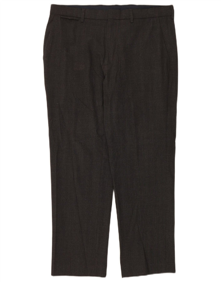 Pantaloni chino pentru bărbați Marks & Spencer, cu ajustare normală, L34 L29, poliester gri
