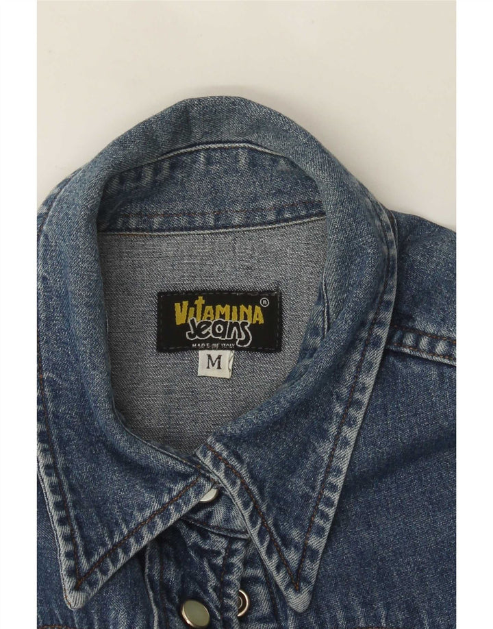 Cămașă denim cu mânecă scurtă pentru femei Vitamina UK 14 Medium Blue