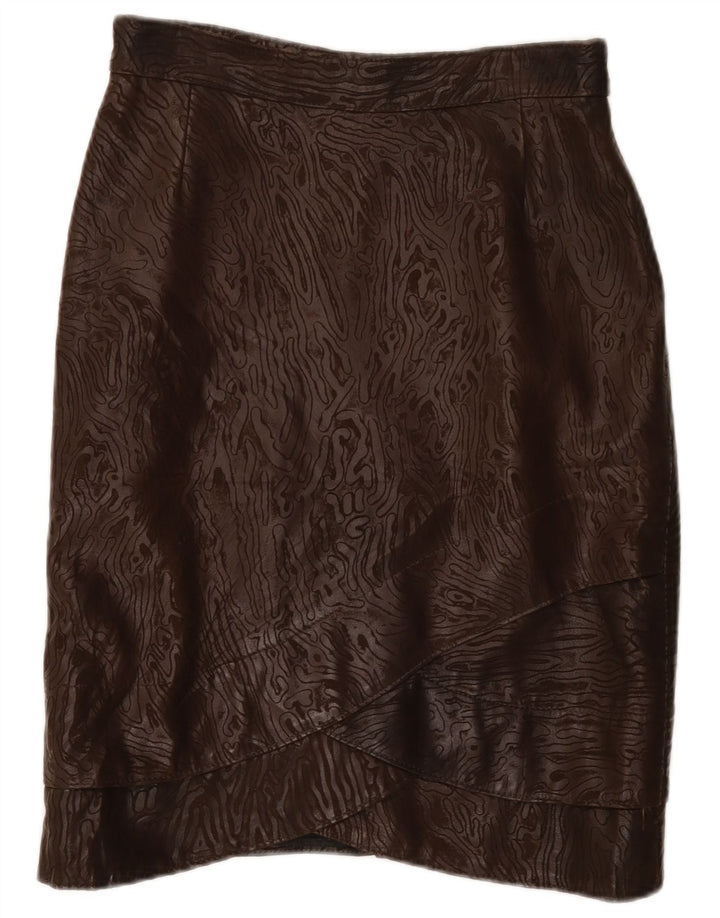 Fusta din piele vintage pentru femei W28 Maro Mediu Animal Print
