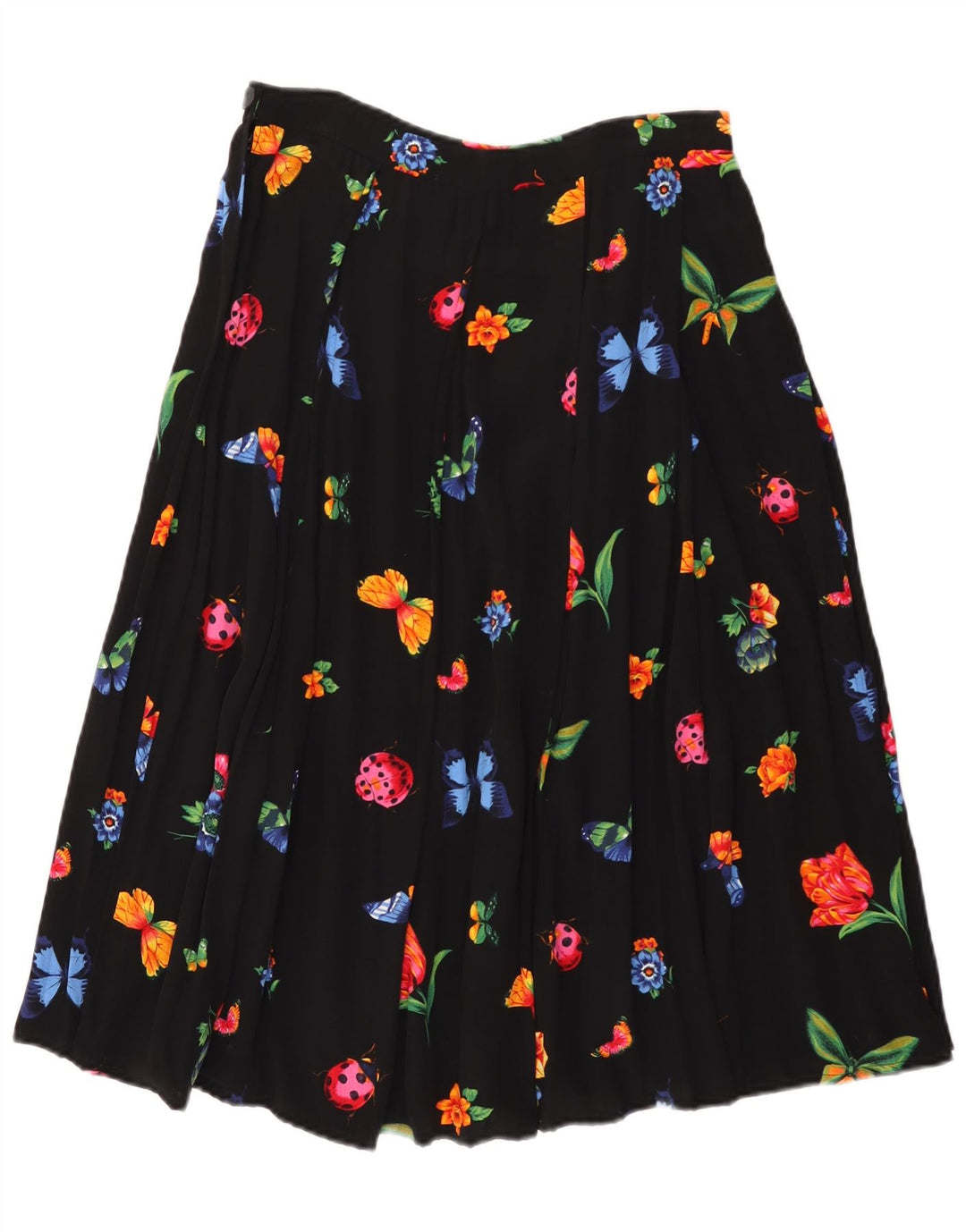 Fusta A-Line pentru femei Vintage W30 Medium Black Floral