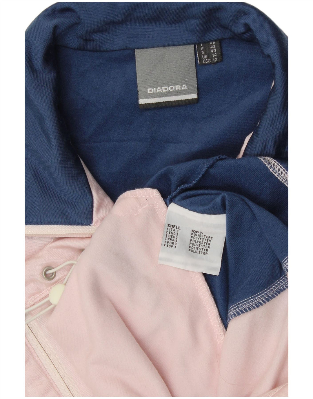 Jachetă de trening pentru femei Diadora UK 14, mare, albastru, poliester color bloc