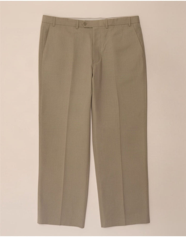 Marks & Spencer Pantaloni drepți pentru bărbați L38 L30 poliester bej