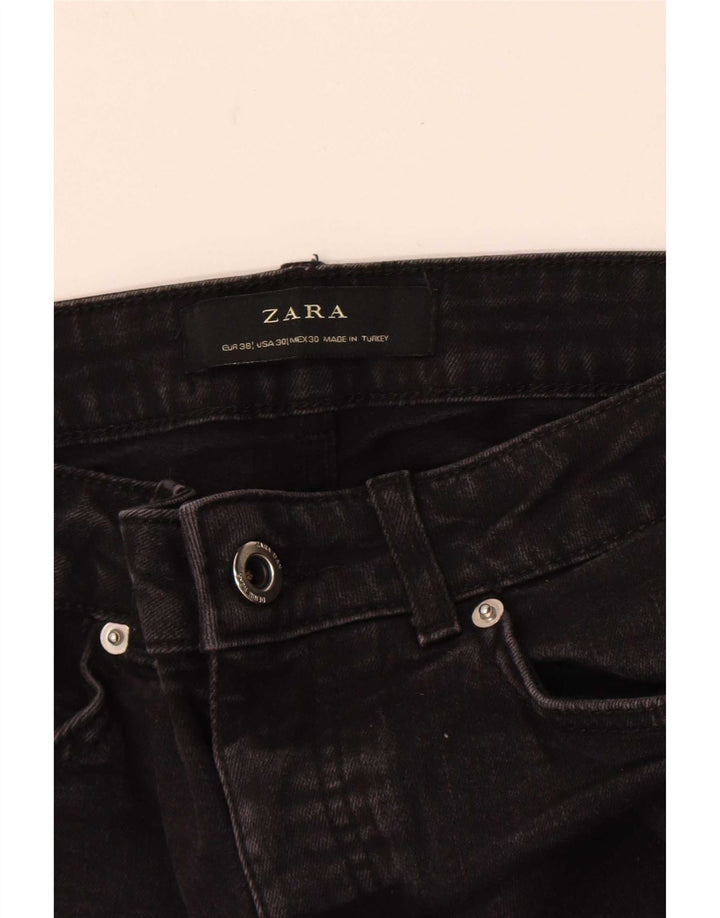 Blugi tăiați pentru bărbați Zara EU 38 Mici L30 L24 Negri Colorblock