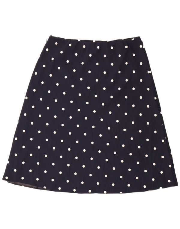 Marks & Spencer Womens A-Line Skirt UK 18 XL W38 Navy Blue Polka Dot