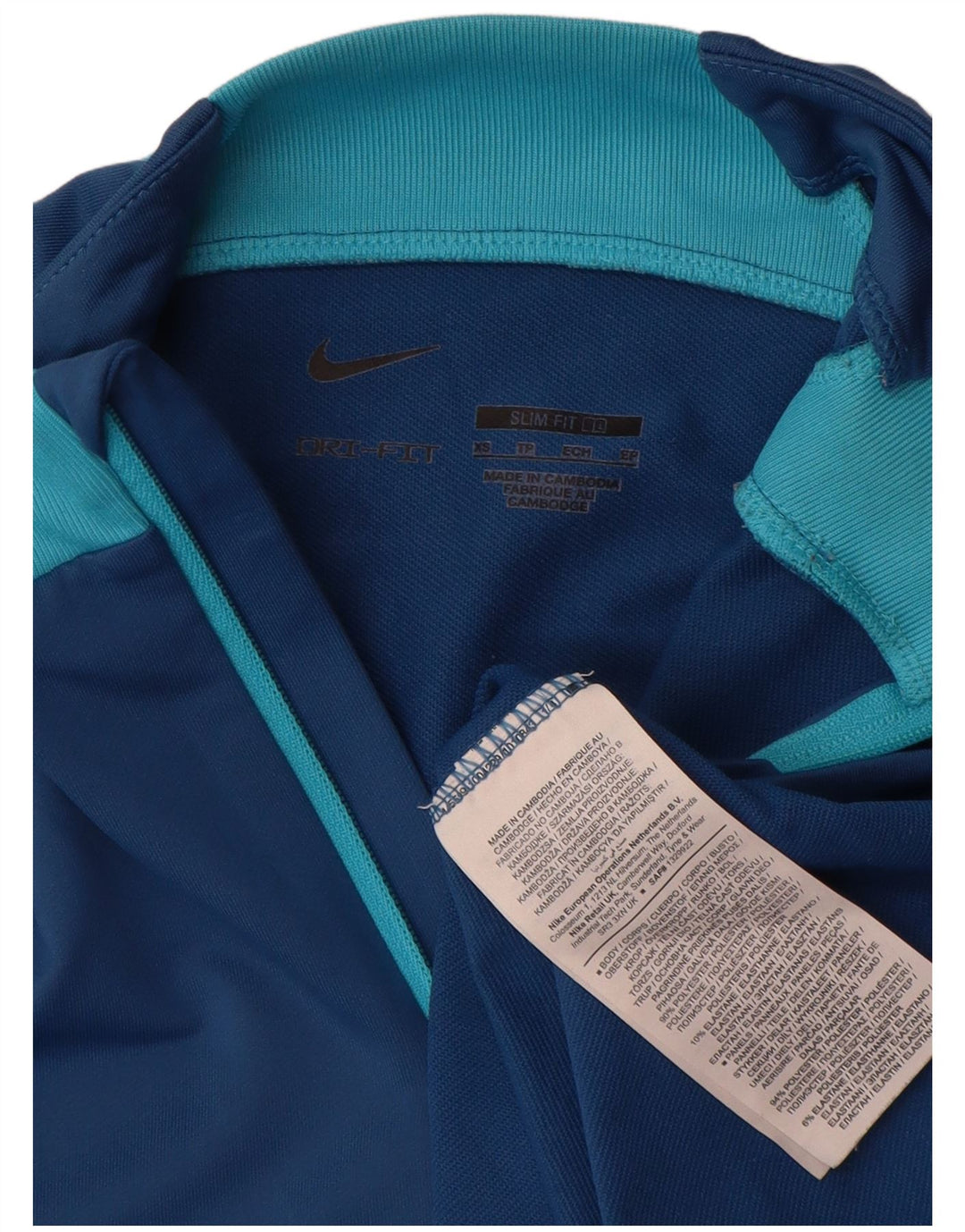 Top de trening pentru bărbați Dri Fit Zip Neck Slim Pullover XS Blue Geometric