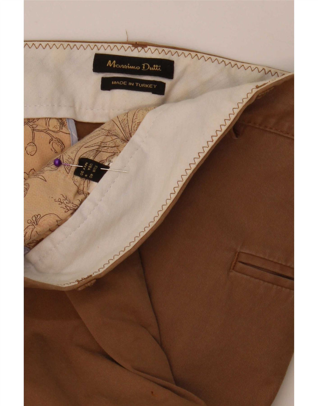 Massimo Dutti Pantaloni chino subțiri pentru femei EU 40 Medium W30 L30 Bej