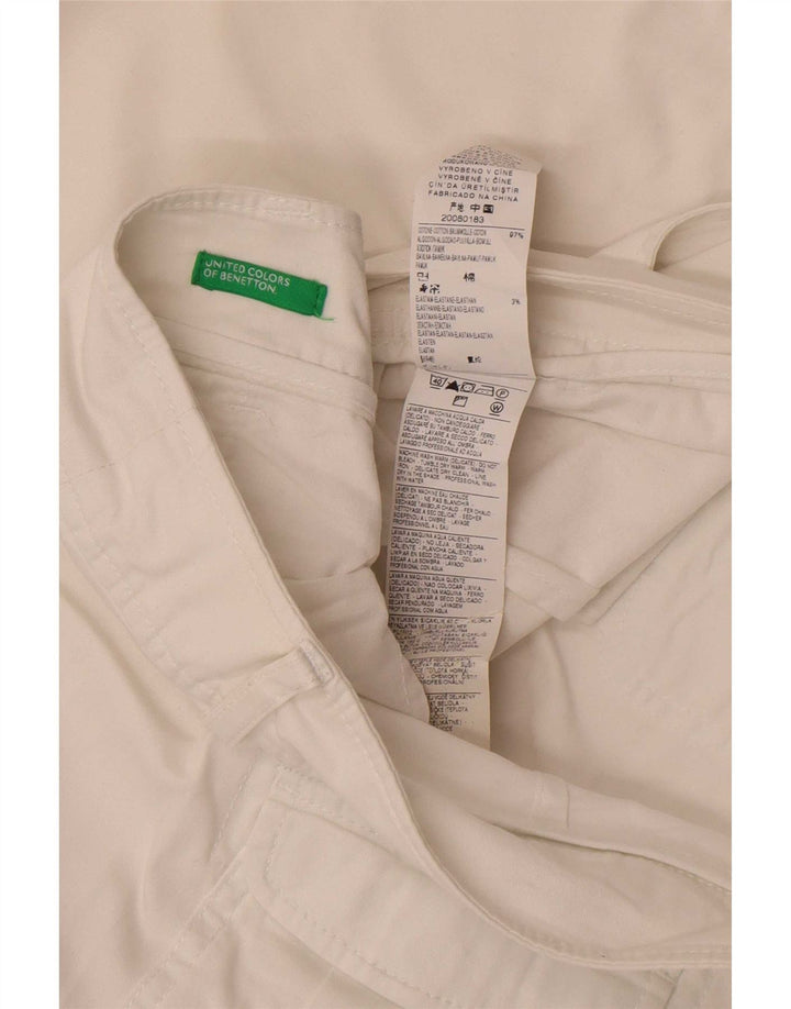 Pantaloni casual pentru femei Benetton Bootcut IT 44 Medium L32 L32 Bumbac alb