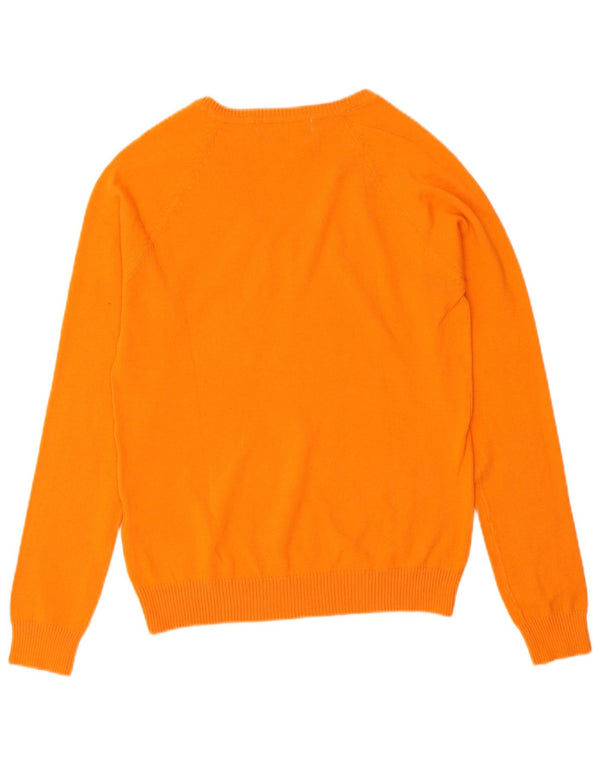 Pulover pentru femeie Zara cu decolteu în V UK 18 XL bumbac portocaliu