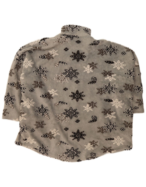 Jachetă fleece pentru femei Ann Christine cu mâneci 3/4 UK 14 Medium Gri Floral