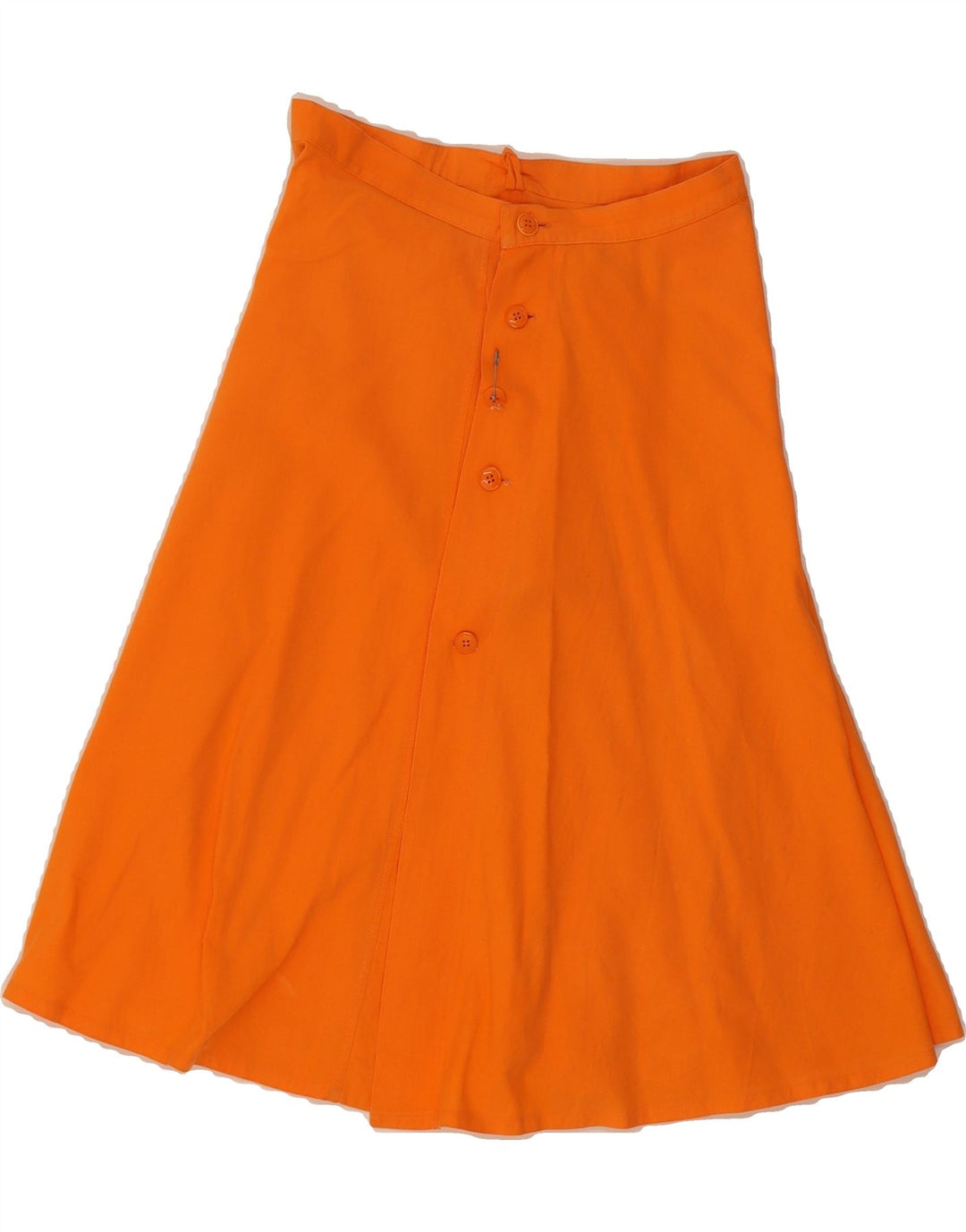 VINTAGE Womens A-Line Skirt W26 Small Orange Cotton Vintage Vintage and Second-Hand Vintage from Messina Hembry 