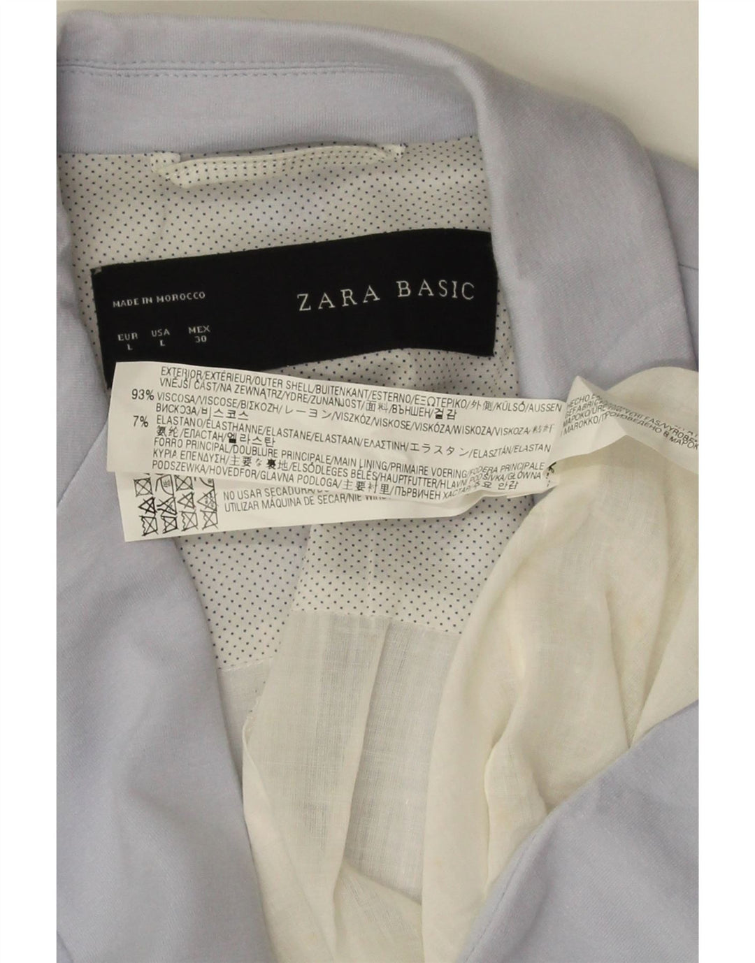 Blazer pentru femei Zara cu 1 nasture UK 14, mare, albastru, viscoza